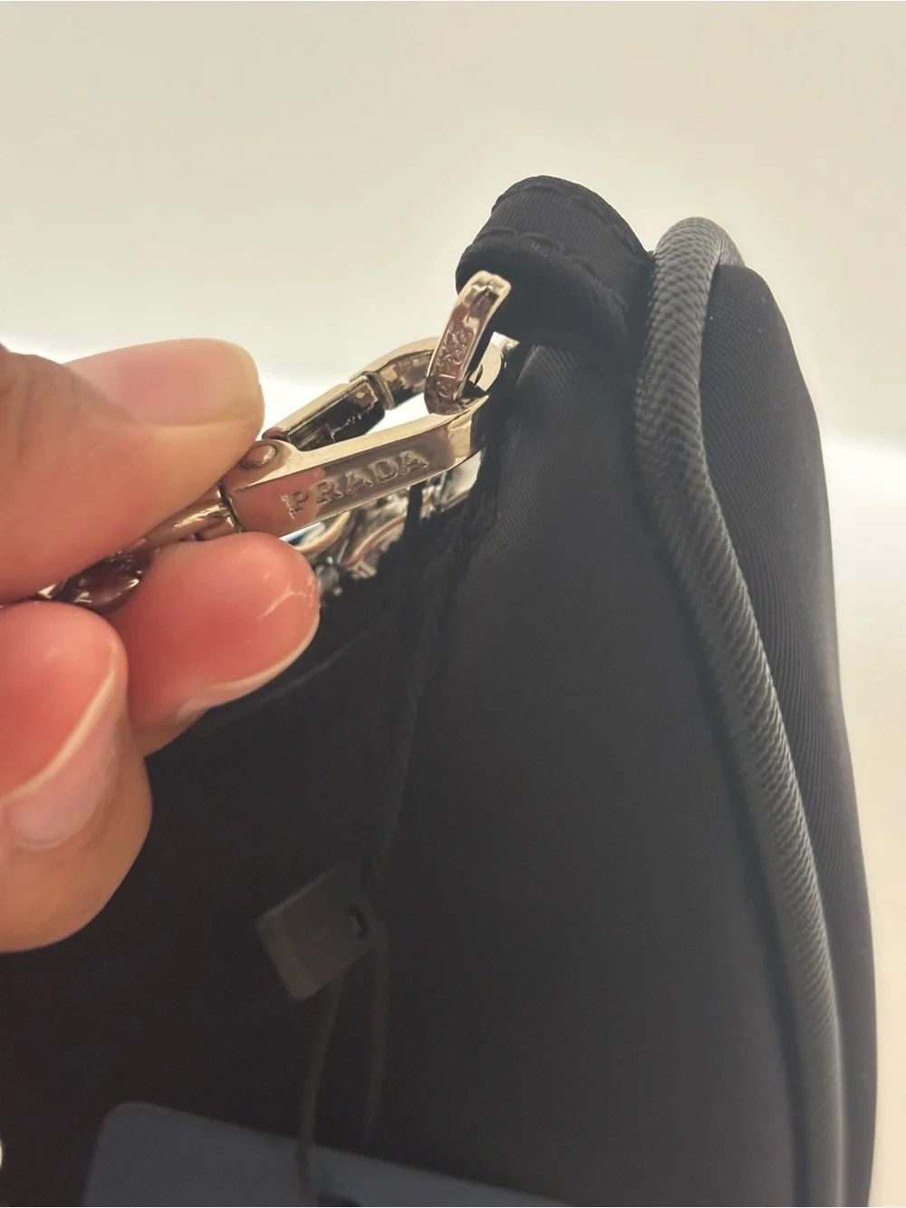 Prada Black Nylon Re-Edition Chain Shoulder Bag with Accessories